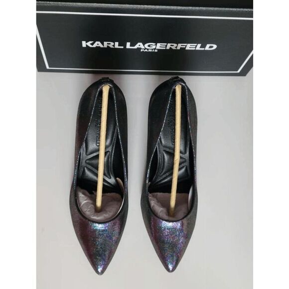 KARL LAGERFELD Royale Dress Pump Multi Black Heels MSRP $109 SIZE 6,5 NEW IN BOX - Picture 3 of 17